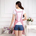 Home Adult Sleeveless Waterproof Grid Anti-oil Aprons with Double Pocket