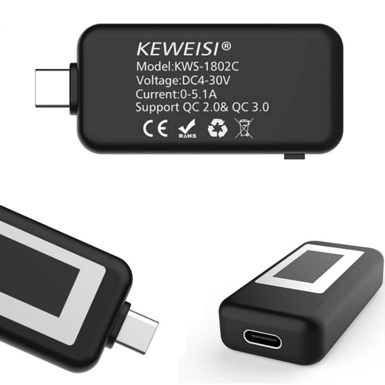KEWEISI Multi-function Type-C / USB-C Tester Charger Detector Digital Voltmeter Ammeter Voltage Meters