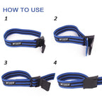 1 Pair Natural Latex Silk Elastic Band Arm Fitness Blood Flow Restriction Training Band, Size: 60 x 5cm, 1 Pair Training Band (Blue), 1 Pair Training Band (Red)