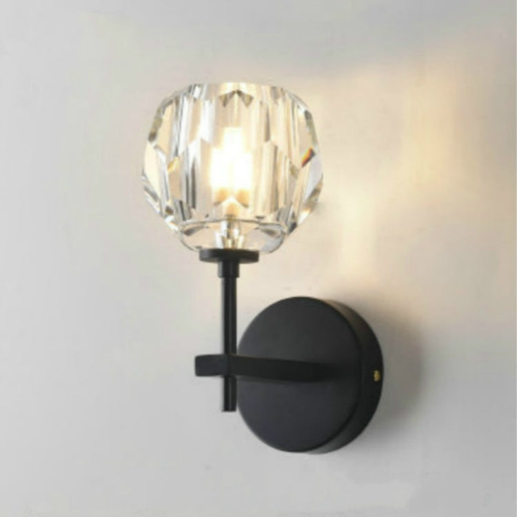 Wall Lamp Villa Hotel Wall Lamp Bedroom Bedside Crystal Wall Lamp, Without light source, white light LED5W, warm light LED5W Without light source Single Head Black
