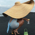 Oversized Fashion Straw Weaving Beach Sunshade Hat, Suitable for Head Circumference: 58-62cm – Durable Build, Easy to Use Default Title