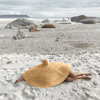 Oversized Fashion Straw Weaving Beach Sunshade Hat, Suitable for Head Circumference: 58-62cm – Durable Build, Easy to Use
