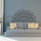 2PCS Mandala Flower PVC Removable Personality Wall Sticker Living Room Bedroom Sofa Background Wall Black