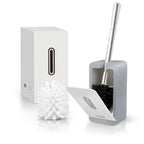 MENGNI Suction Wall Long Handle Toilet Brush Storage Box Bathroom Cleaning Kit