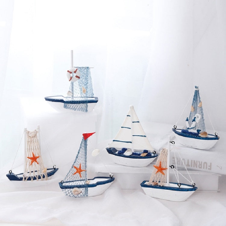 Vintage Wooden Canvas Boat Model Decoration Home room Decoration, White Boat, Lifebuoy Boat, Red Flag Boat, Canvas Boat, White Fishing Net Boat, Sea Anchor Boat – Durable Build, Easy to Use