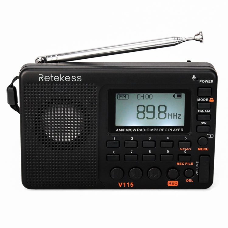 Retekess V-115 Full Band Radio FM AM Portable MP3 Player, V-115 V-115