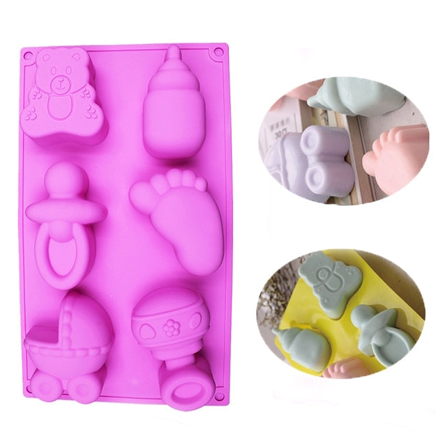 Silicone Baby Toys Shape Bakeware Mold Jelly Pudding Chocolate Cake Decoration, Random Color Delivery, Baby Toys Shape Baby Toys Shape