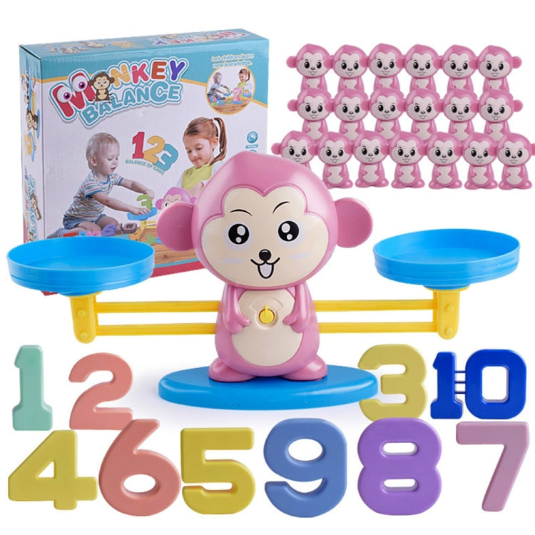 Monkey Balance Scale Toy Child Educational Math Toys, Monkey Pink Monkey Pink Pink