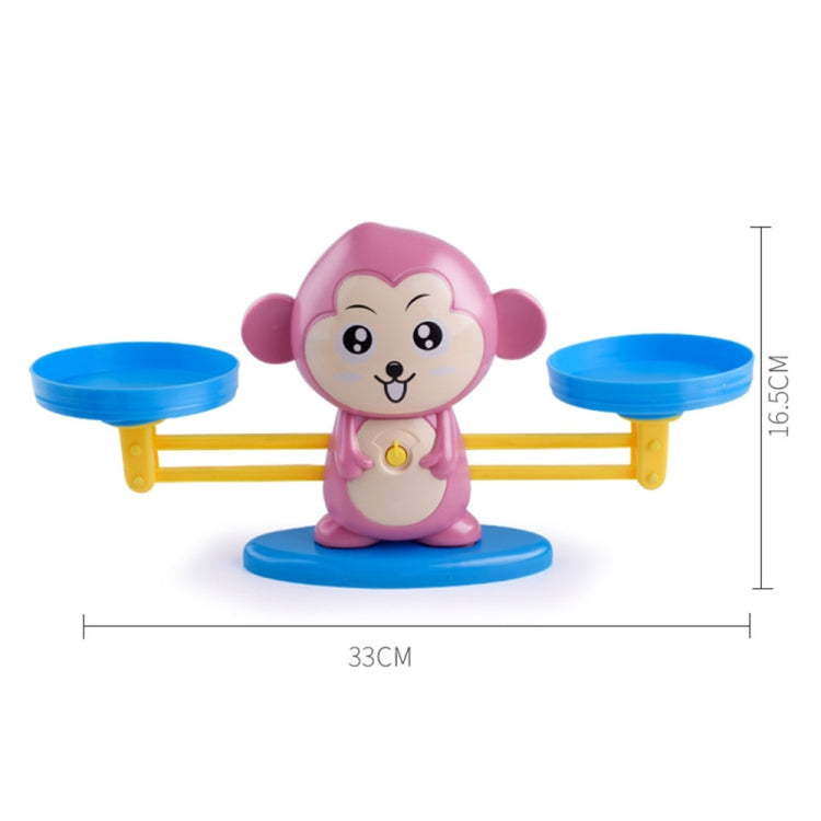 Monkey Balance Scale Toy Child Educational Math Toys, Monkey Pink