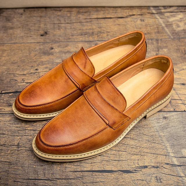 British Style Pointed Shoes Versatile Casual Shoes Slip-on Men Shoes, 42