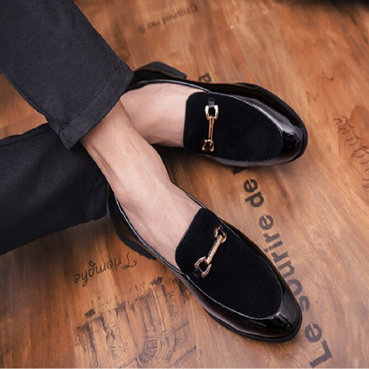 British Style Pointed Shoes Versatile Casual Shoes Slip-on Men Shoes, 38, 39, 40, 41, 42, 43, 44 – Leather, Non-slip 39 Black Suede