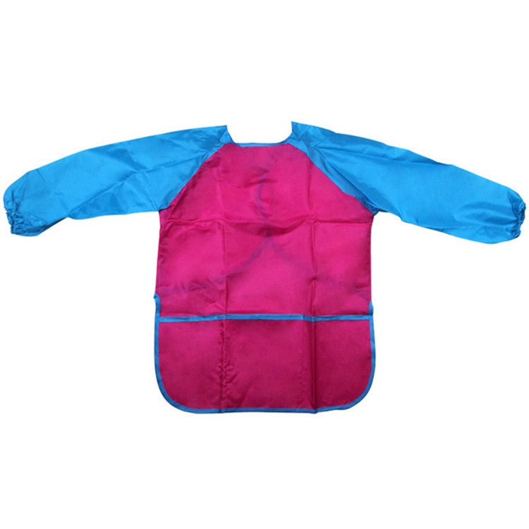 Long Sleeve Apron Drawing Painting Waterproof Smock Children Craft Art Waterproof Clothes, S S Rose Red