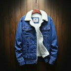 Men Winter Wool Liner Jean Jackets Outerwear Warm Denim Coats, S, M, L, XL, XXL, XXXL, XXXXL, XXXXXL, XXXXXXL S Blue