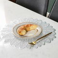Sunflower Shape Household Fashion PVC Dining Table Placemat Europe Style Kitchen Tools Tableware Pad Coaster Coffee Tea Place Mat Silver