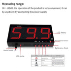 SNDWAY Wall-mounted 30~130dB Large Screen Digital Display Noise Decibel Monitoring Testers, SW525B with Storage + USB, SW526A 18 inch Display, SW525G with Storage + USB Green