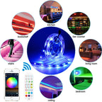 Bluetooth Suit Smart Music Sound Control Light Strip Non-waterproof 5050 RGB Colorful Atmosphere LED Light Strip With 24-Keys Remote Control, 5M 150 LEDs, 5M 300 LEDs, 10M 300 LEDs, 10M 600 LEDs, 15M 450 LEDs, 15M 270 LEDs