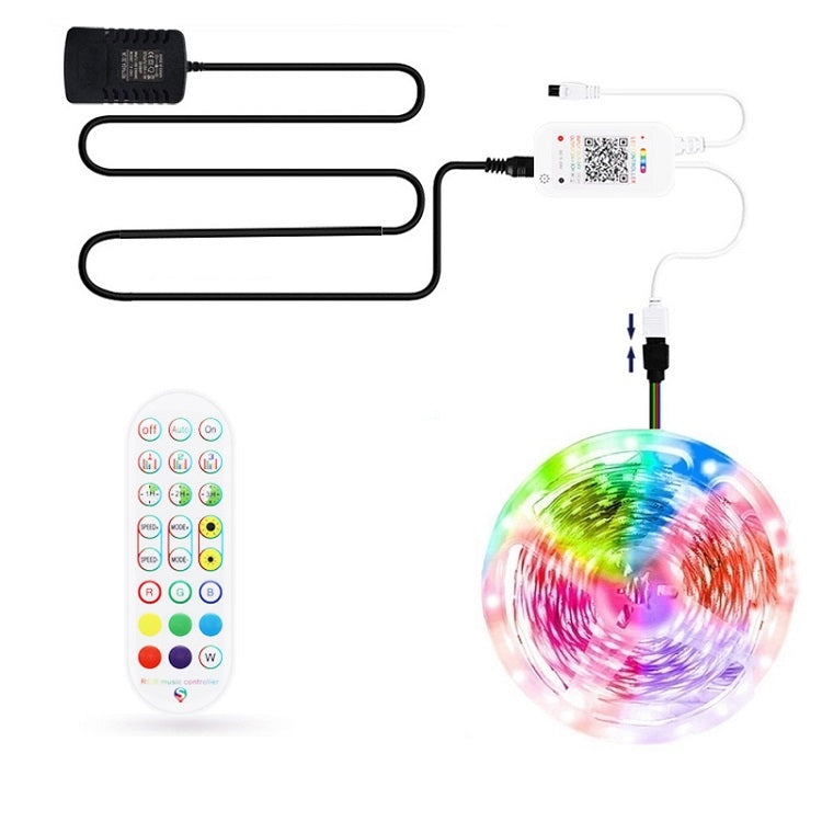 Bluetooth Suit Smart Music Sound Control Light Strip Non-waterproof 5050 RGB Colorful Atmosphere LED Light Strip With 24-Keys Remote Control, 20M 360 LEDs, 30M 540 LEDs – Waterproof, Bluetooth, TPU