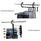 Multifunctional 5 in 1 Telescopic Folding Wardrobe Magic Trousers Rack, 5 in 1 Telescopic Rack