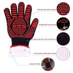 Heat-resistant High Temperature Fire Resistance Cooking Baking Barbecue Grill Gloves, Red BBQ, Red Torch – Wear-resistant, Non-slip