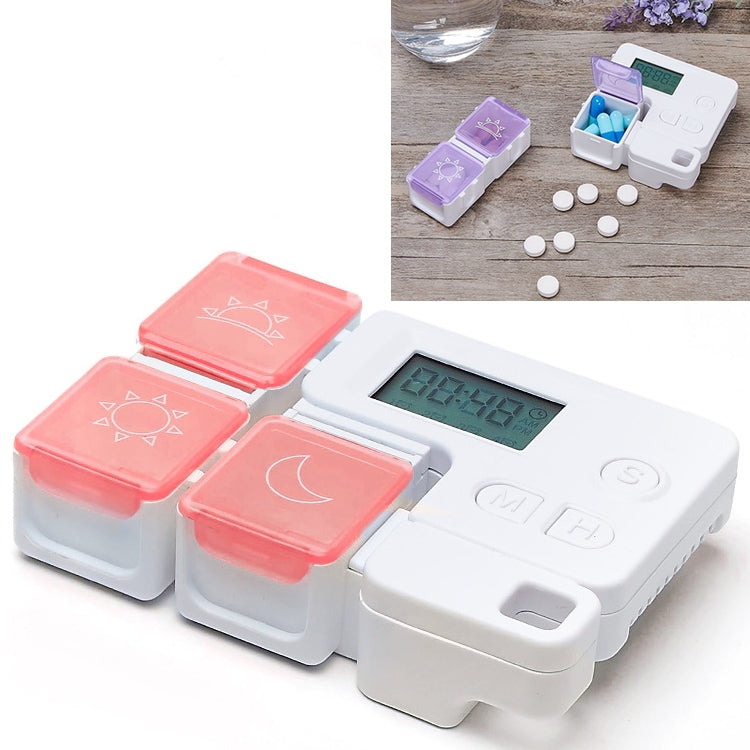 Portable Intelligent Plastic Storage Box Electronic Timing Reminder Medicine Boxes – Durable Build, Easy to Use Bright Red