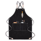 Barbecue Cooking Bartender Antifouling Thick Canvas Apron Black A