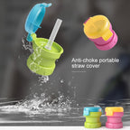 Children Portable Bottled Drinks Anti-overflow Anti-squash Replacement Straw Cap, Green, Red, Blue