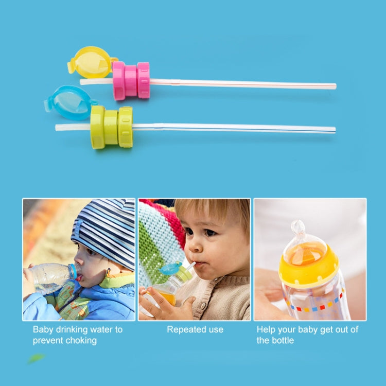 Children Portable Bottled Drinks Anti-overflow Anti-squash Replacement Straw Cap, Green, Red, Blue