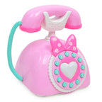 Child Simulation Retro Telephone Light Music Cartoon Early Education Puzzle Musical Toys – Durable Build, Easy to Use Pink