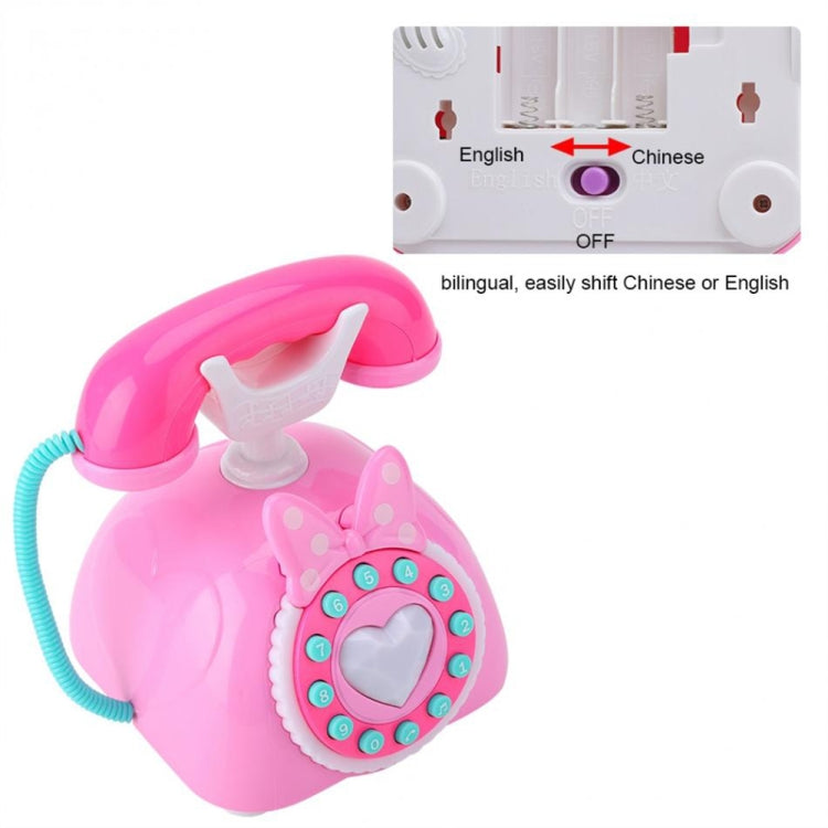 Child Simulation Retro Telephone Light Music Cartoon Early Education Puzzle Musical Toys – Durable Build, Easy to Use