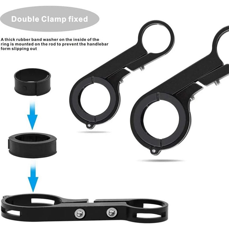 Cycling Handlebar Bike Flashlight Holder Handle Bar Bicycle Accessories Extender Mount Bracket – Aluminum Alloy, Non-slip
