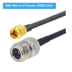 SMA Male to N Female RG58 Coaxial Adapter Cable, SMA Male to N Female 0.5m, SMA Male to N Female 1m, SMA Male to N Female 1.5m, SMA Male to N Female 3m, SMA Male to N Female 5m, SMA Male to N Female 10m – Data Transmission