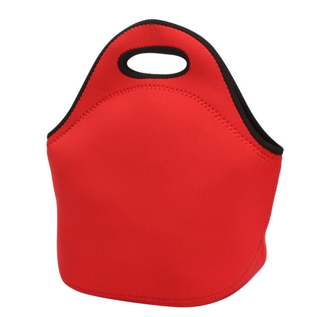 Portable Zipper Handbags Diving Neoprene Lunch Bag Red
