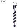 2 PCS Outdoor Creative Corkscrew Pocket Red Wine Tool, Key Ring Key Ring