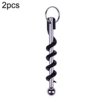 2 PCS Outdoor Creative Corkscrew Pocket Red Wine Tool, Key Ring Key Ring