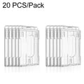 20 PCS Hard Plastic ID Badge Card Holder Integrated Injection Molded Transparent Double-sided Card Holder, Vertical Type PS Vertical Type PS