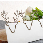 8 PCS/Set Deer Head Paper Clip Shaped Paper Clip Creative Shape Pin Bookmark, Deer Head Paper Clip Deer Head Paper Clip
