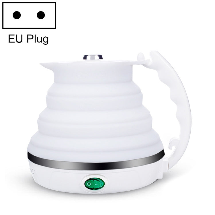 Portable Folding Silicone Intelligent Constant Temperature Travel Camping Electric Kettle, US Plug, EU Plug – Ultra-thin EU Plug White