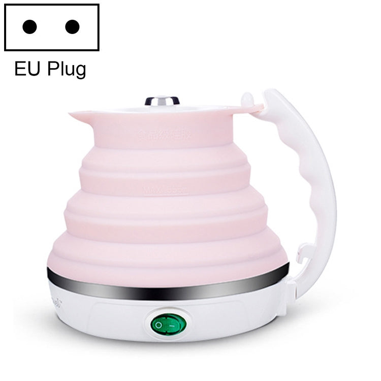 Portable Folding Silicone Intelligent Constant Temperature Travel Camping Electric Kettle, US Plug, EU Plug – Ultra-thin EU Plug Pink