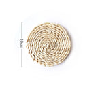 2 PCS Non-slip Natural Corn Woven Thickening Insulated Tea Mat Table Heat-resistant Casserole Mat, Round Coaster 10cm, Round Placemat 22cm, Round Placemat 35cm