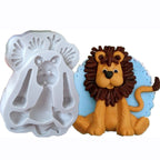 2 PCS 3D Animal Shape Silicone Form Fondant Cake Biscuit Molds, 3D Animal Shape(Lion)