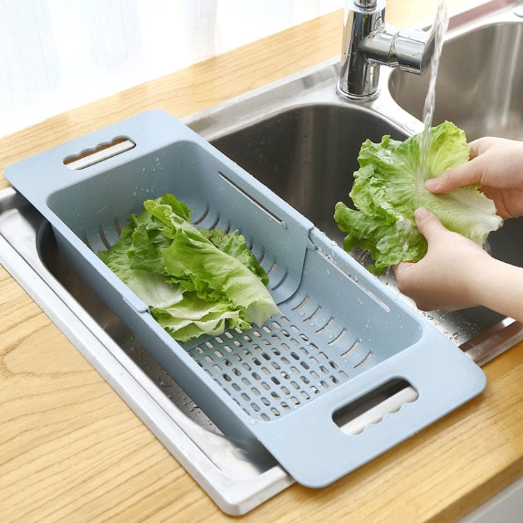 Adjustable Dish Drainer Sink Drain Basket Washing Vegetable Fruit Plastic Drying Rack – Durable Build, Easy to Use Blue