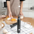 Kitchen Electric Hand-held Egg Beater Milk Coffee Mixer Stainless Steel Mini Handle Mixer, Handle Mixer Handle Mixer Black