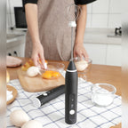 Kitchen Electric Hand-held Egg Beater Milk Coffee Mixer Stainless Steel Mini Handle Mixer, Handle Mixer Handle Mixer Black