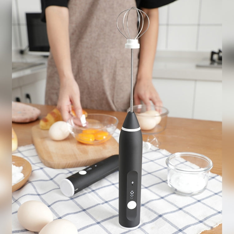 Kitchen Electric Hand-held Egg Beater Milk Coffee Mixer Stainless Steel Mini Handle Mixer, Handle Mixer Handle Mixer Black