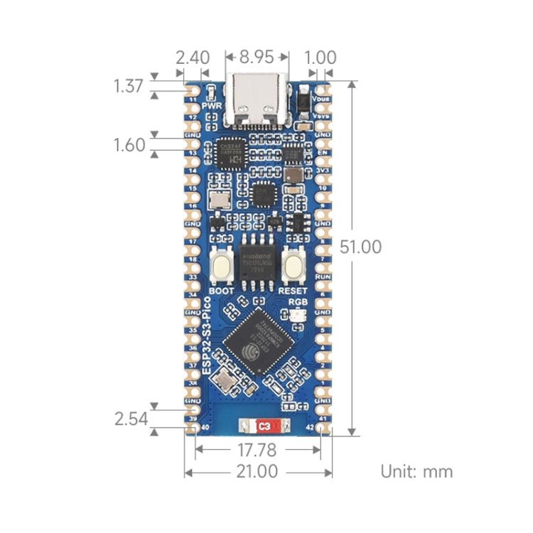 Waveshare ESP32-S3 Microcontroller, 2.4 GHz Wi-Fi Development Board Dual-core Processor, 23803 – Bluetooth, 4K
