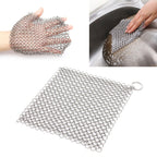Stainless Steel Square Cast Iron Cleaner Pot Brush Scrubber Home Cookware Kitchen Cleaning Tool, 4×4inch, 5×5inch, 6×6inch, 7×7inch, 8×8inch, 8×6inch – Durable Build, Easy to Use 4×4inch