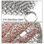 Stainless Steel Square Cast Iron Cleaner Pot Brush Scrubber Home Cookware Kitchen Cleaning Tool, 4×4inch, 5×5inch, 6×6inch, 7×7inch, 8×8inch, 8×6inch – Durable Build, Easy to Use