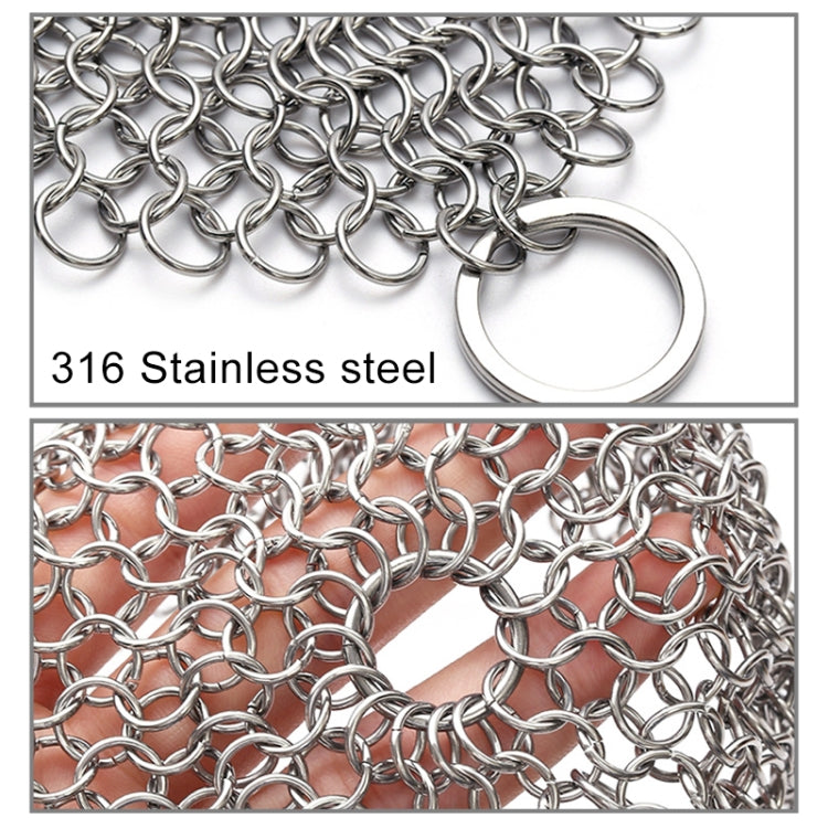 Stainless Steel Square Cast Iron Cleaner Pot Brush Scrubber Home Cookware Kitchen Cleaning Tool, 4×4inch, 5×5inch, 6×6inch, 7×7inch, 8×8inch, 8×6inch – Durable Build, Easy to Use