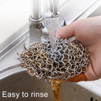 Stainless Steel Square Cast Iron Cleaner Pot Brush Scrubber Home Cookware Kitchen Cleaning Tool, 4×4inch, 5×5inch, 6×6inch, 7×7inch, 8×8inch, 8×6inch – Durable Build, Easy to Use