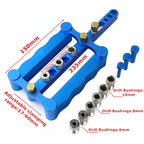 Woodworking Punching Locator Vertical Triple Hole Straight Hole Opener Dowel – Aluminum Alloy